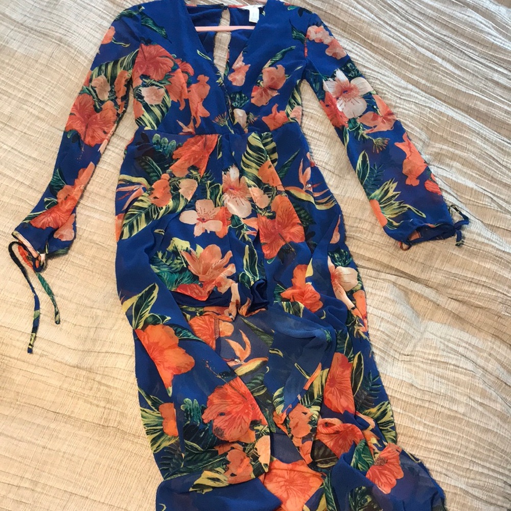 Streetwear Society Blue Floral Romper - Size S